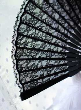 Women	s cheongsam dance dance small folding fan black