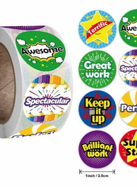 500pcs Reward Stickers Encouragement Labels Roll for Kids