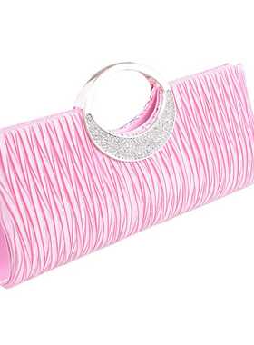 Luxury Rhinestone Satin Pleated Crossbody Bags For Women Eve