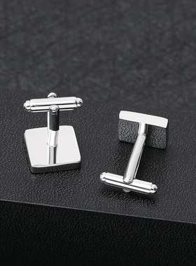 Business Classic Square Geometric Black Copper Men's Cufflin