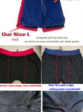 Jogging Shorts Men's 2 in 1 Sports Shorts Fitness Bodybuildi