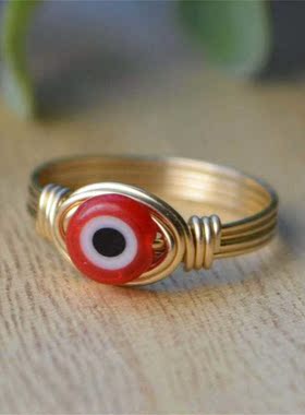 Evil Devil's Eye Ring Handmade Copper Wire Ring For Women Eg