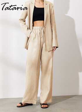 Women's Cotton Pants Gray High Waisted Harem Loose Soft Elas