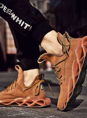 Men's Running Shoes Waterproof Leather Sneakers Unique Blade