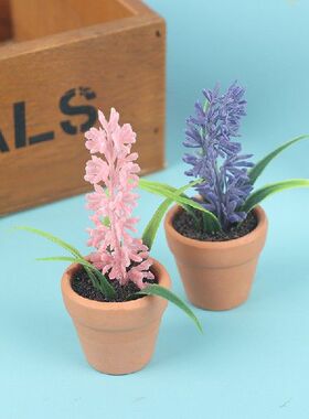 1:12 Dollhouse Miniature Mini Lavender Green Plant In Pot