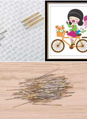 100Pcs Golden Tail Needles 24# Embroidery Fabric Cross Stitc
