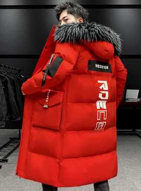 New Men's Wnter Thcken Long Parkas Detachable Fur Collar H