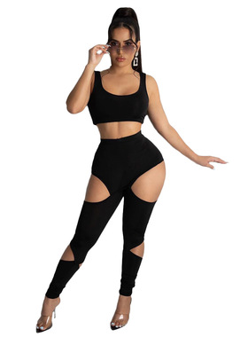 Fashion casual sports women's hole casual pants洞洞休闲裤