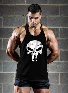 Men's sports fitness halter top Men gym vest男运动健身背心