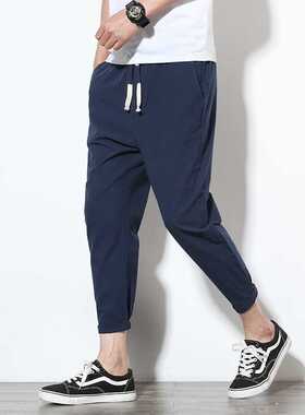 Cotton Joggers Men Solid Men's Harem Pants 2022 Summer Fitne