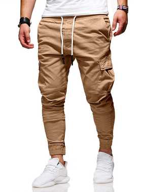 Men's Casual Pants Joggers Mult Pocket Drawstrng Fashon S