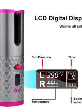 Cordless Automatic Hair Curler iron wireless Curling Iron US