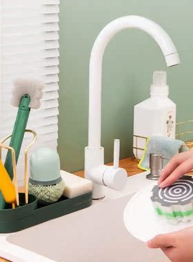 Kitchen Sink Organizer Dish Drainer Drain Rack Soap Sponge