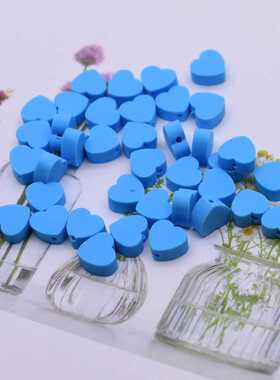Colour 10mm Love Heart Shape Clay Spacer Beads Polymer Clay