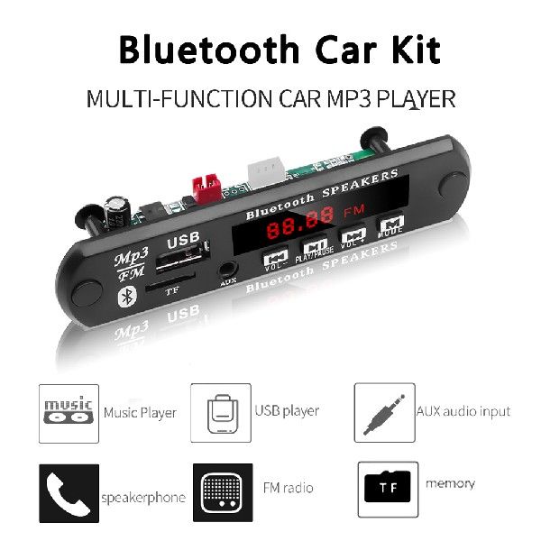 Car USB Bluetooth Hands-free MP Player Integrated WMA MP-图2
