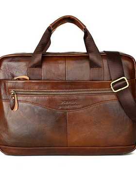 New Luxury 100% Cow Genuine Leather Business Men's Briefcase