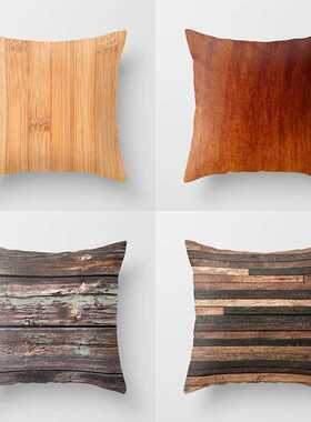 Creative Wood Texture Marble Pillows Cases Modern Nordic Geo