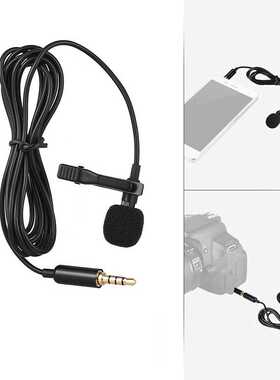 1.5m Mini Portable Lavalier Microphone Condenser Clip-on Lap