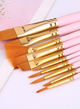 10Pcs Paint Brushes Set Nylon Hair Painting Brush Oil Acryli