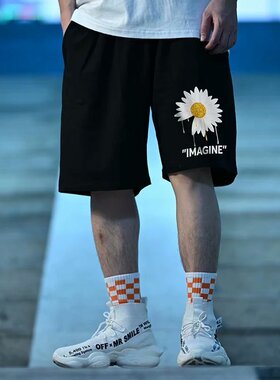 Summer Men's Shorts Sports Korean Fashion Setwear Printed F