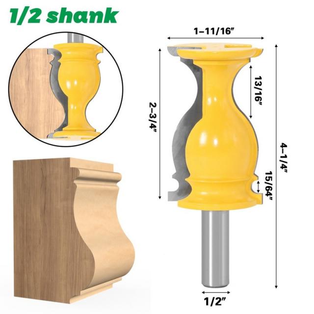 1PC 12mm 1/2 Shank S type Handle Line Handrail Router Bit Wo - 图1