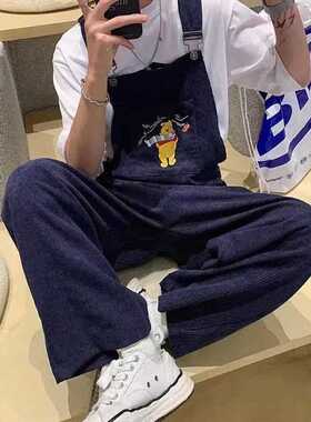 2022 Men's Retro Casual Pants Corduroy College Style Overall