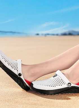 Men's Beach Sandals Summer Hole Couple Slides Platfo