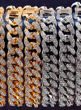 New Fashion Luxury 12mm Iced Out Cuban Link Chain Bracelet f