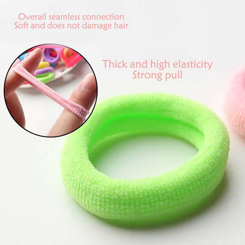 50/100Pcs Girls Elastic Headband Colorful Nylon Small Hair B - 图2