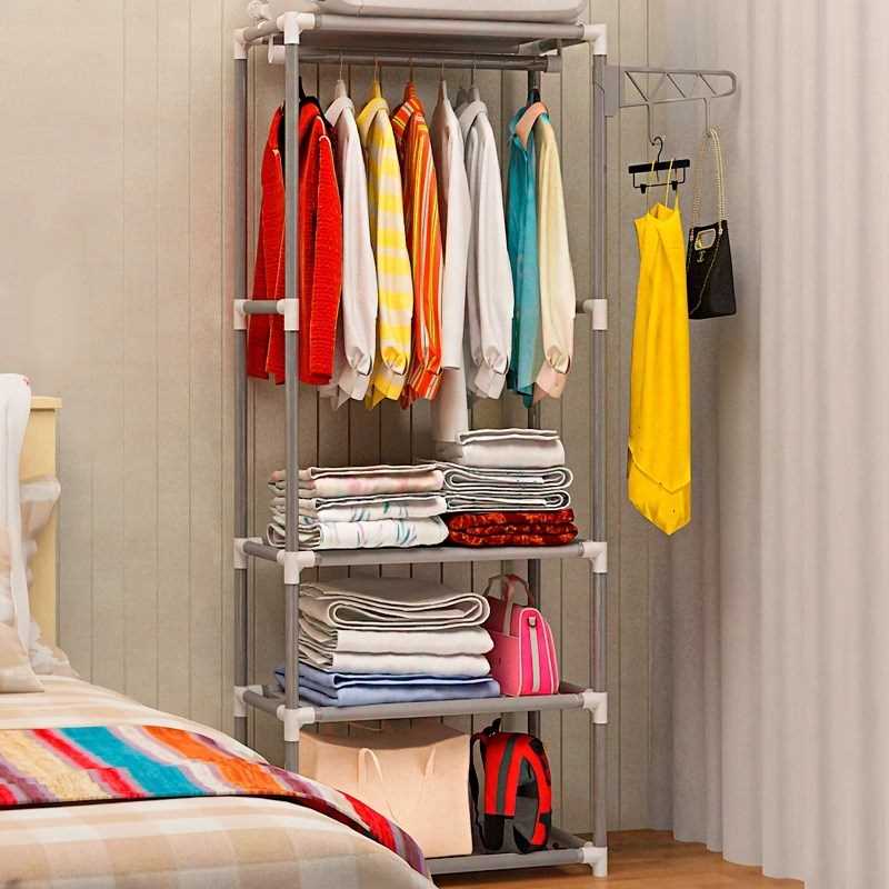 Bahmetev Simple Metal Iron Coat Rack Floor Standing Clothes - 图0