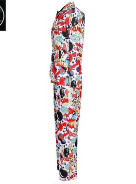 men's holiday print crazesuit clown costume Halloween disco