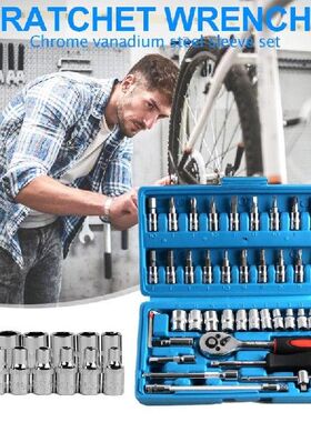 46pcs Tool Sets Car Repair Tool Kit Wrench Set Head Ratchet
