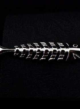 EASY.H New High Quality Laser Engraving Tie Clip Black Men's