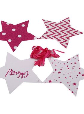 Paper Star Glitter Garland Banner Bunting for Valentine's