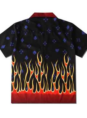 Men's Clothng 2022 Fashon Vntage Flame Prnt Magla Short