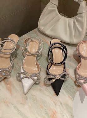 2022 Summer Luxury Women Bling Crystal 9cm High Heels Sandal