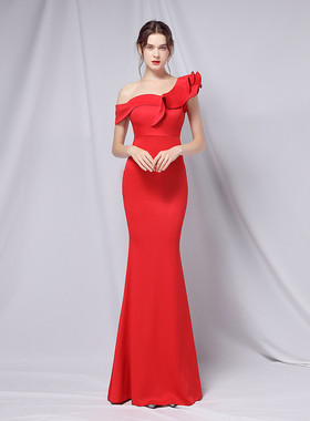 One Shoulder Mermaid Evening Dresses Long 2021 For Women Ele