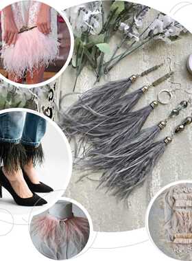 1 Meter Ostrich Feathers Trim 8-10 CM Plumes Ribbon Selvage