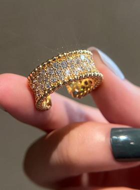New 925 Sterling Silver Rings for Women Zircon V Gold Color