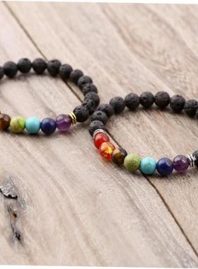 Natural Lava Stone Beads Healing Balance Chakra Charm Bracel