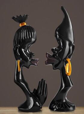 厂家直销简约非洲人树脂摆件 软装饰品 书房客厅摆设 树脂工艺品