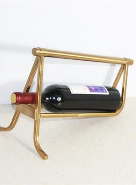 现代简约创意铁艺客厅软装饰样板间家居饰品工艺品红酒架