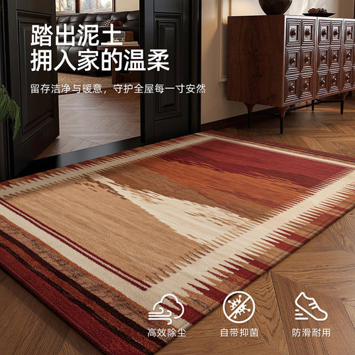 入户门地垫复古风新款室内进门口耐脏免洗脚垫家用可定制防滑地毯 - 图0