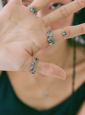 LUCA复古金属风不规则小众设计感开口戒指女百搭时尚甜美雏菊指戒