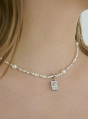 LUCA复古金属风法式复古气质珍珠项链女个性甜美锁骨链精致高级感