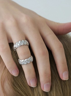 LUCA复古金属风小众轻奢时尚设计感不规则高级感精致百搭戒指女