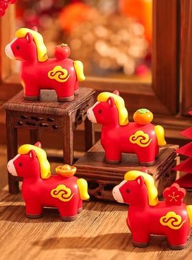 2026新年礼物生肖马树脂小摆件本命年吉祥物伴手礼工位招财装饰品
