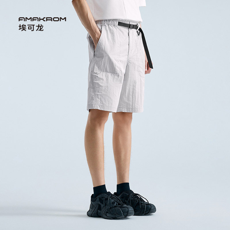 AMAKROM埃可龙男装 春夏机能风城市户外潮流黑色休闲运动骑行短裤,淘宝优惠券,粉丝福利购,淘宝优惠卷