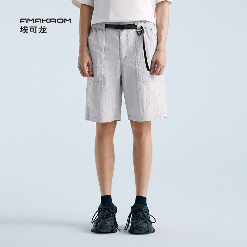 AMAKROM埃可龙男装 春夏机能风城市户外潮流黑色休闲运动骑行短裤,淘宝优惠券,粉丝福利购,淘宝优惠卷