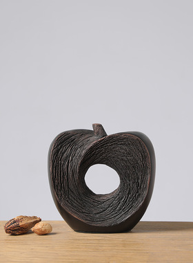 侘寂风苹果树脂装饰摆件高级感